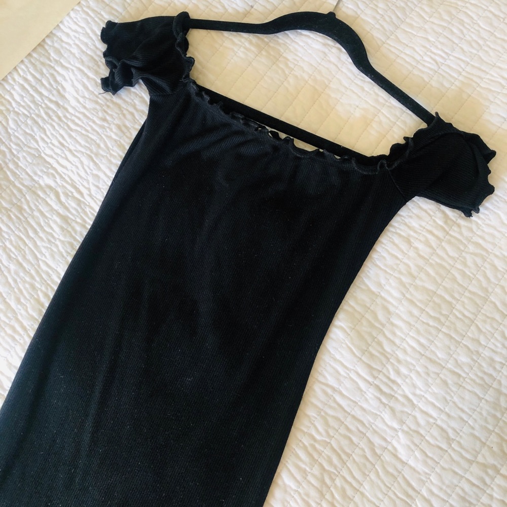 Off the shoulder black dress